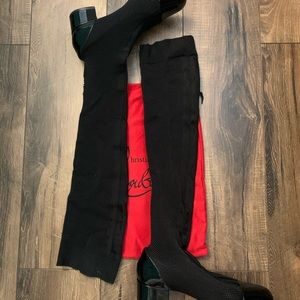 Christian Louboutin knee high knit boots